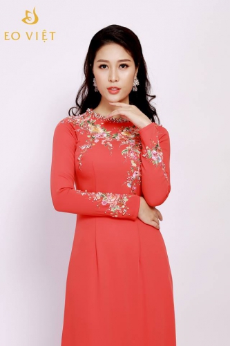Áo dài thêu hoa TM025