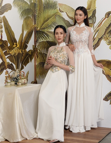 Áo dài đắp cườm TM008