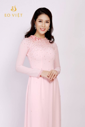 Áo dài đẹp đính cườm TM019