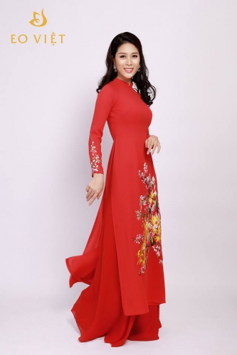 Áo dài đẹp thêu hoa TM026