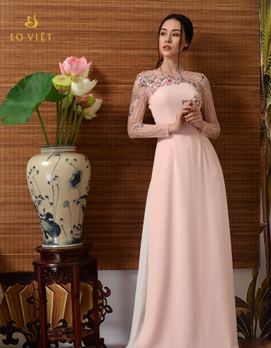 Áo dài đính cườm cao cấp TM 010