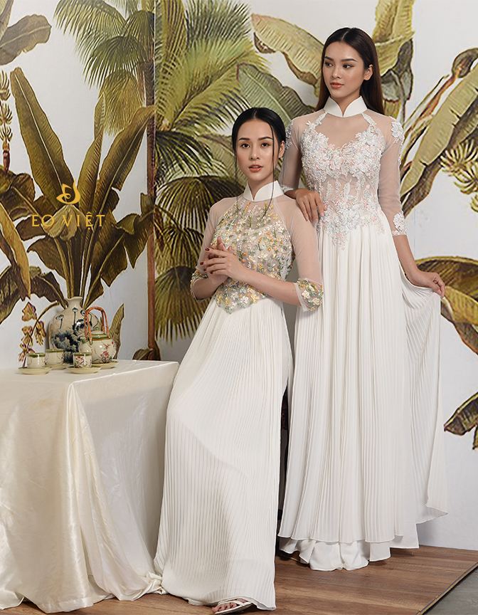 Áo dài đắp cườm TM008