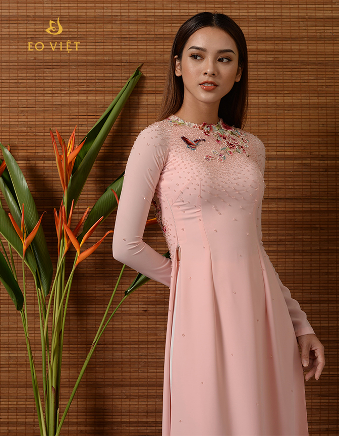 Áo dài đẹp đính cườm cao cấp TM 011