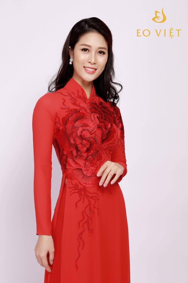 Áo dài thêu hoa cao cấp TM016